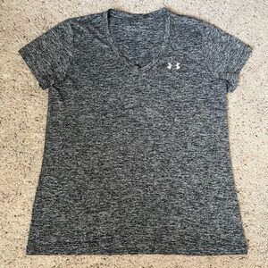 Under Armour women’s v neck tshirt grey blue size Medium